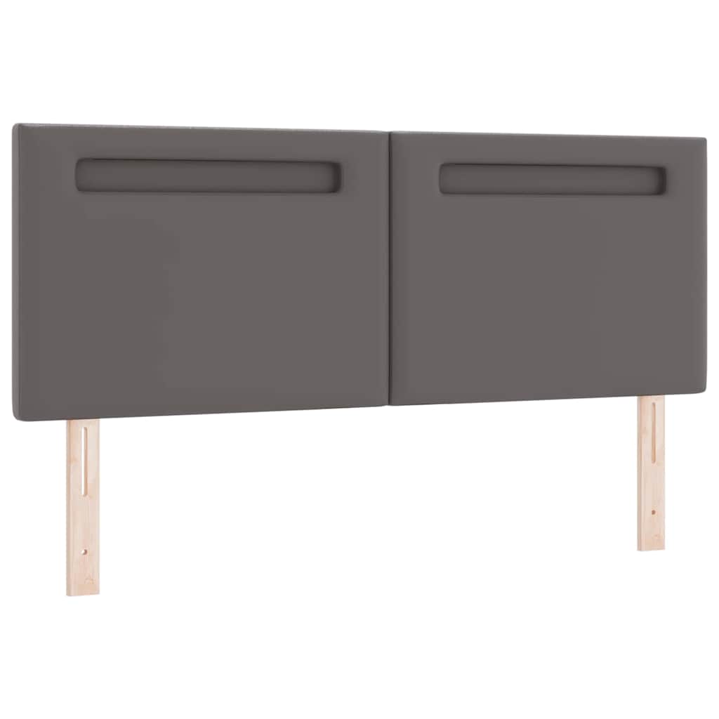 Bettgestell mit Matratze Grau 160 x 200 cm Kunstleder