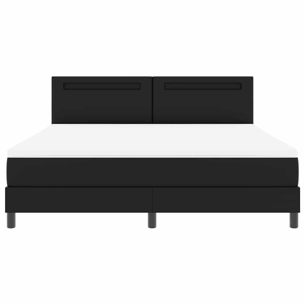 Bettgestell mit Matratze Schwarz 180 x 200 cm Kunstleder