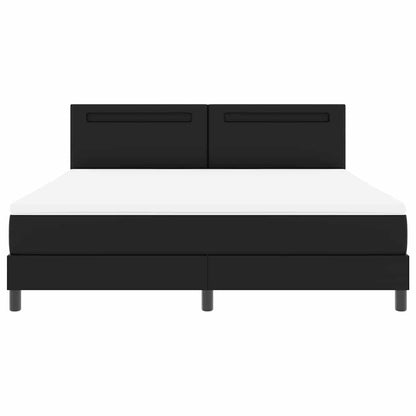 Bettgestell mit Matratze Schwarz 180 x 200 cm Kunstleder