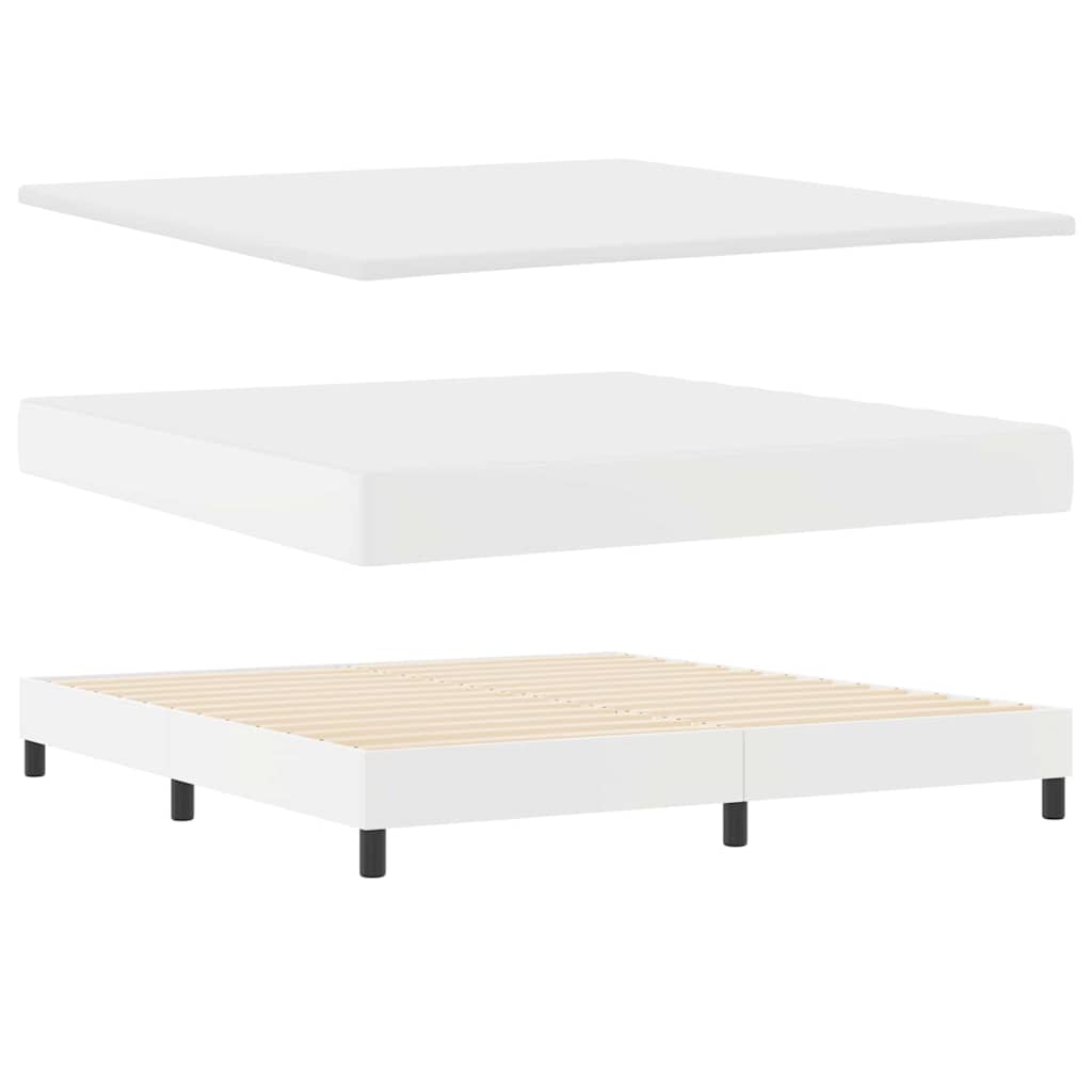 Bettgestell mit Matratze Weiß 180 x 200 cm Kunstleder