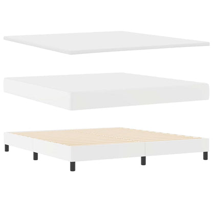 Bettgestell mit Matratze Weiß 180 x 200 cm Kunstleder