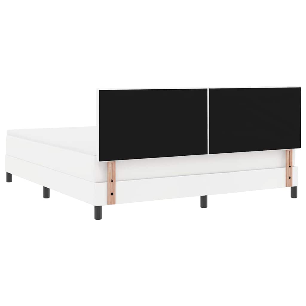 Bettgestell mit Matratze Weiß 180 x 200 cm Kunstleder