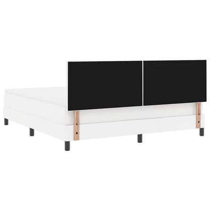 Bettgestell mit Matratze Weiß 180 x 200 cm Kunstleder