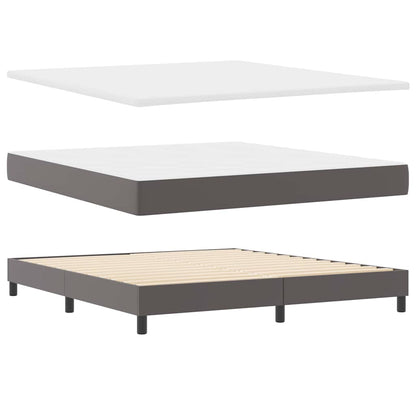 Bettgestell mit Matratze Grau 180 x 200 cm Kunstleder
