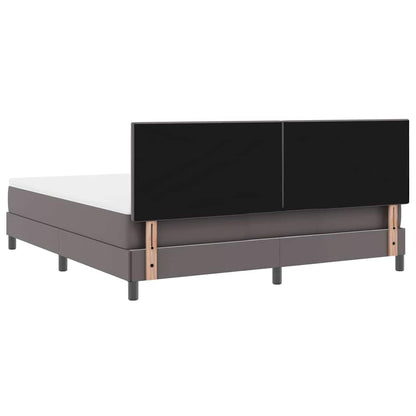 Bettgestell mit Matratze Grau 180 x 200 cm Kunstleder