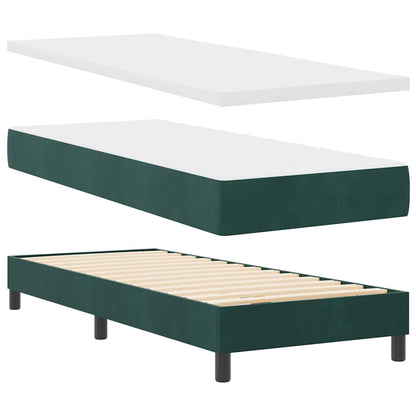 Boxspringbett mit Matratze Dunkelgrün 80 x 200 cm Stoff