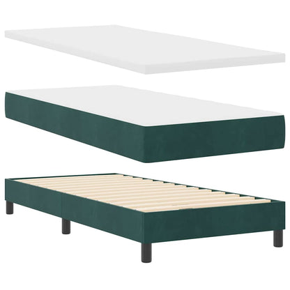 Boxspringbett mit Matratze Dunkelgrün 90 x 190 cm Stoff