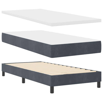 Boxspringbett mit Matratze Dunkelgrau 90 x 200 cm Stoff