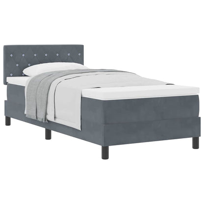 Boxspringbett mit Matratze Dunkelgrau 90 x 200 cm Stoff