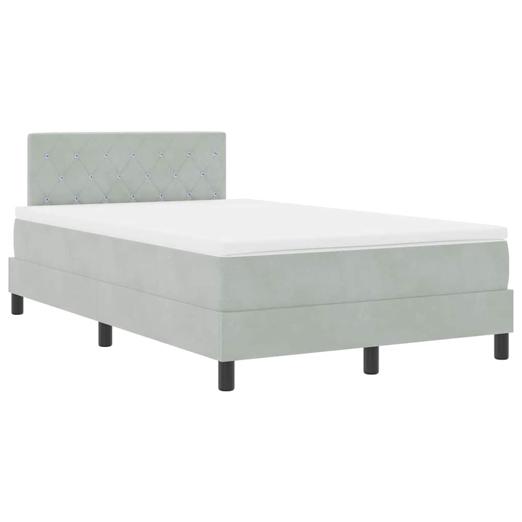 Boxspringbett mit Matratze Hellgrau 120 x 200 cm Stoff