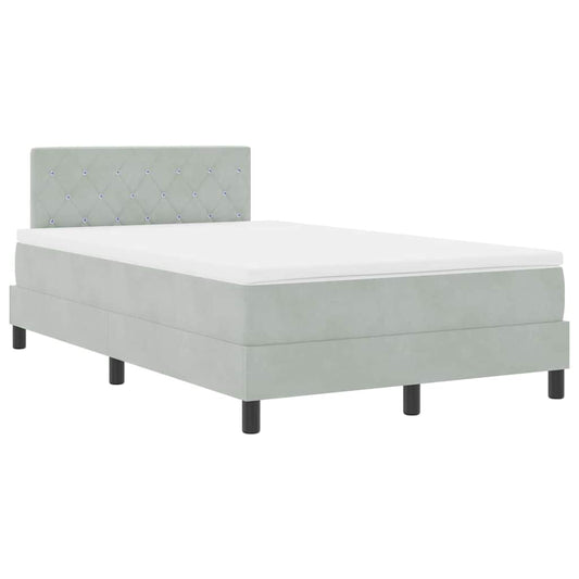 Boxspringbett mit Matratze Hellgrau 120 x 200 cm Stoff