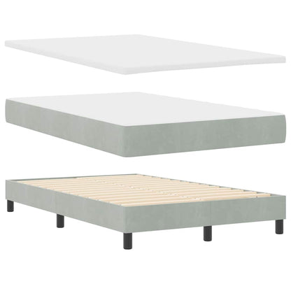Boxspringbett mit Matratze Hellgrau 120 x 200 cm Stoff