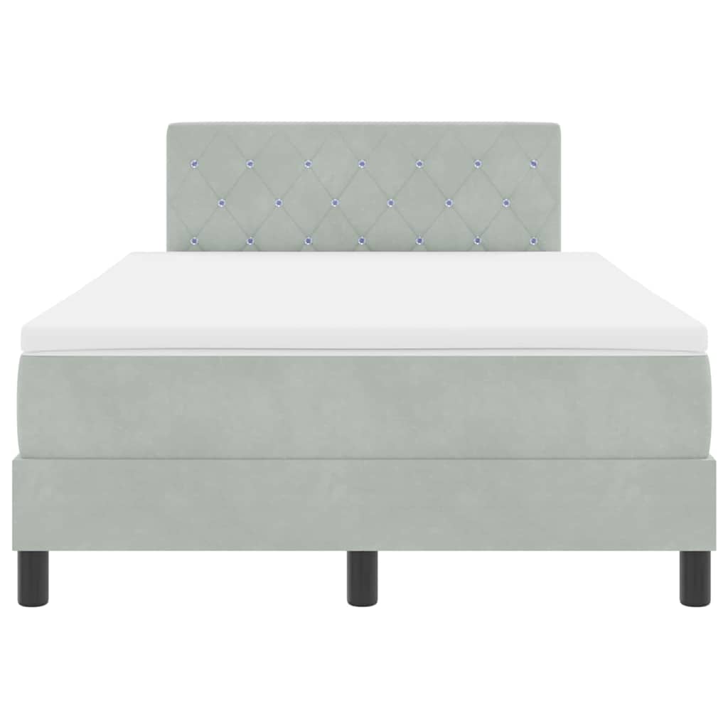 Boxspringbett mit Matratze Hellgrau 120 x 200 cm Stoff