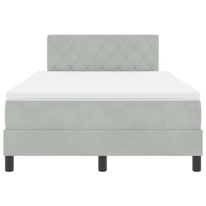 Boxspringbett mit Matratze Hellgrau 120 x 200 cm Stoff