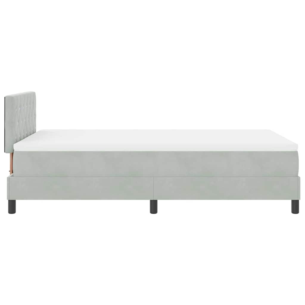 Boxspringbett mit Matratze Hellgrau 120 x 200 cm Stoff