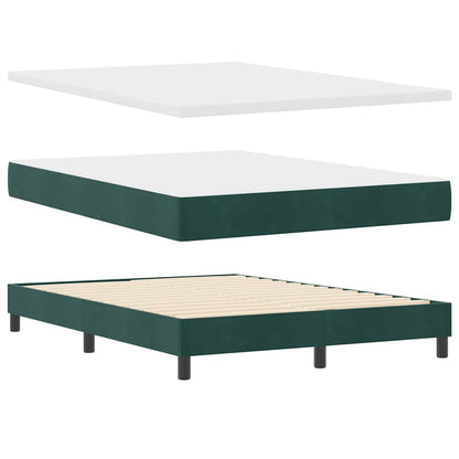 Boxspringbett mit Matratze Dunkelgrün 140 x 190 cm Stoff