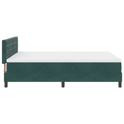 Boxspringbett mit Matratze Dunkelgrün 140 x 190 cm Stoff
