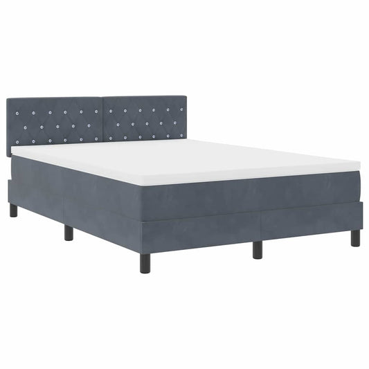 Boxspringbett mit Matratze Dunkelgrau 140 x 200 cm Stoff