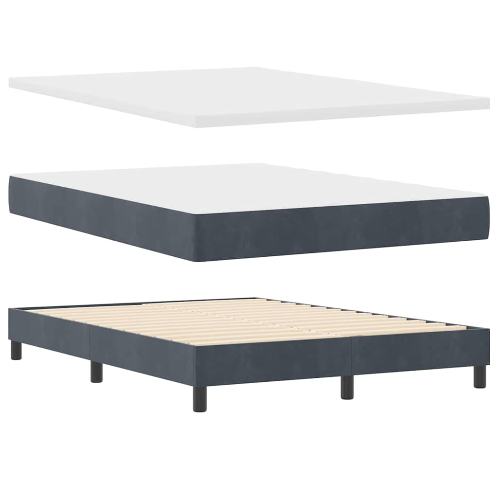 Boxspringbett mit Matratze Dunkelgrau 140 x 200 cm Stoff
