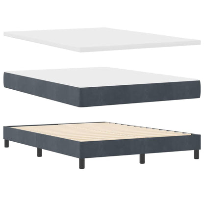 Boxspringbett mit Matratze Dunkelgrau 140 x 200 cm Stoff