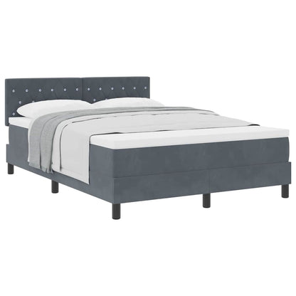 Boxspringbett mit Matratze Dunkelgrau 140 x 200 cm Stoff
