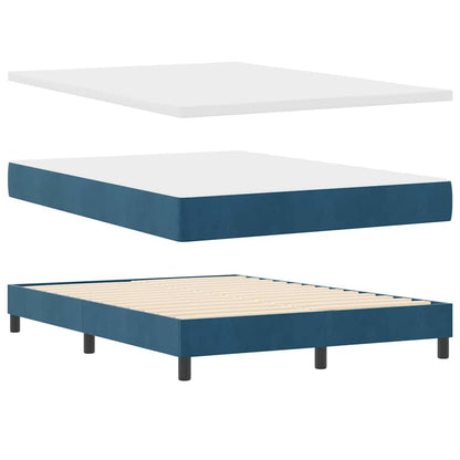Boxspringbett mit Matratze Dunkelblau 140 x 200 cm Stoff