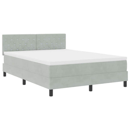 Boxspringbett mit Matratze Hellgrau 160 x 200 cm Stoff