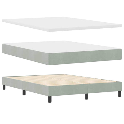 Boxspringbett mit Matratze Hellgrau 160 x 200 cm Stoff