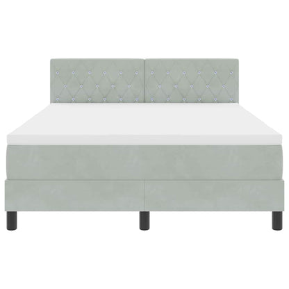 Boxspringbett mit Matratze Hellgrau 160 x 200 cm Stoff