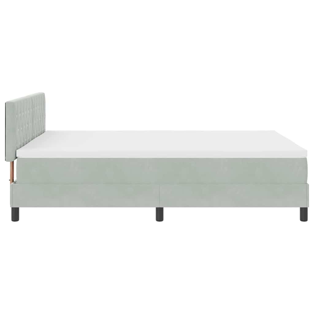 Boxspringbett mit Matratze Hellgrau 160 x 200 cm Stoff