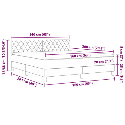 Boxspringbett mit Matratze Dunkelgrün 160 x 200 cm Stoff
