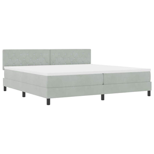 Boxspringbett mit Matratze Hellgrau 200 x 200 cm Stoff