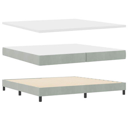 Boxspringbett mit Matratze Hellgrau 200 x 200 cm Stoff