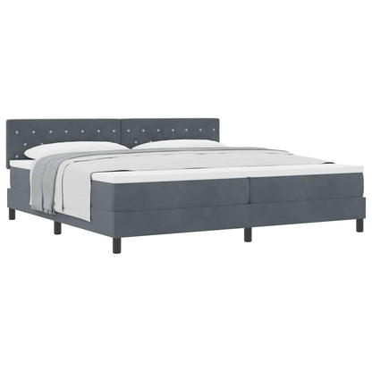 Boxspringbett mit Matratze Dunkelgrau 200 x 200 cm Stoff