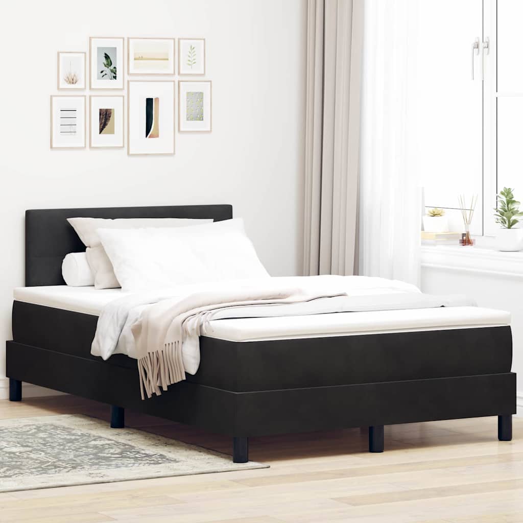 Boxspringbett mit Matratze Schwarz 120 x 190 cm Stoff
