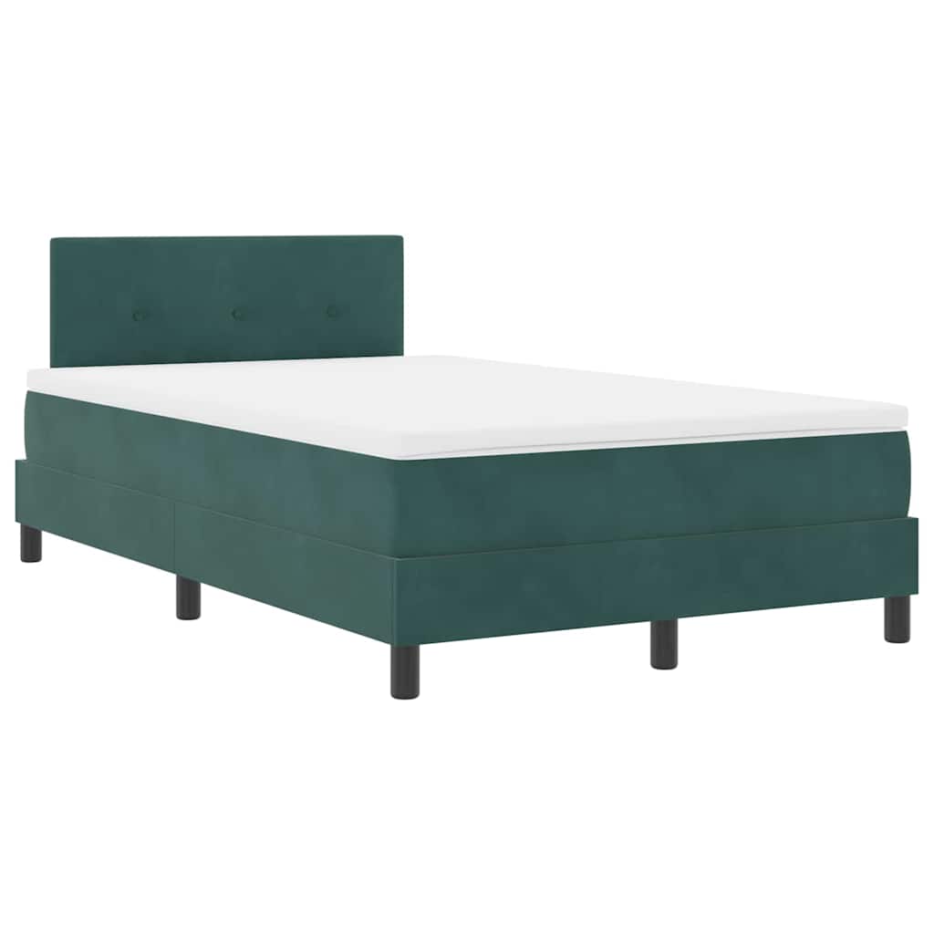 Boxspringbett mit Matratze Dunkelgrün 120 x 190 cm Stoff