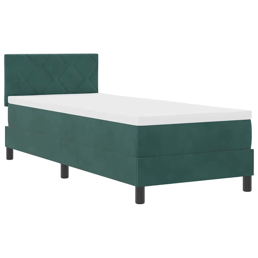 Boxspringbett mit Matratze Dunkelgrün 80 x 200 cm Stoff