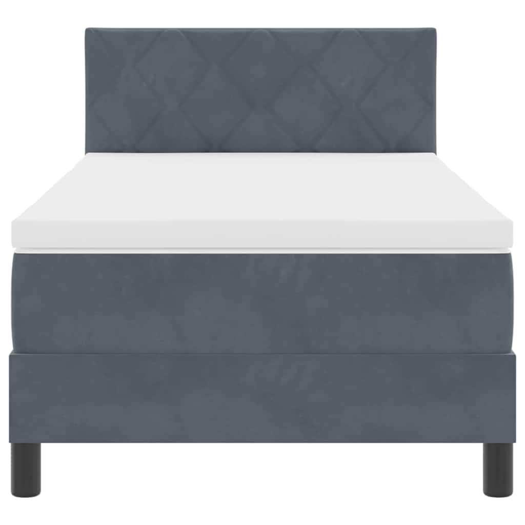 Boxspringbett mit Matratze Dunkelgrau 90 x 200 cm Stoff