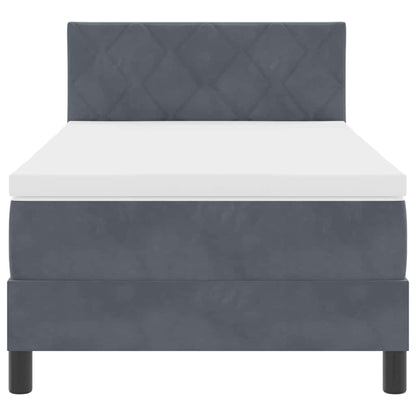 Boxspringbett mit Matratze Dunkelgrau 90 x 200 cm Stoff