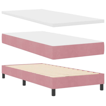 Boxspringbett mit Matratze mit Matratze Rosa 100 x 200 cm Stoff