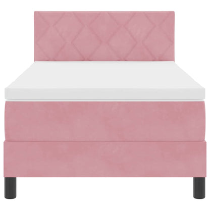 Boxspringbett mit Matratze mit Matratze Rosa 100 x 200 cm Stoff