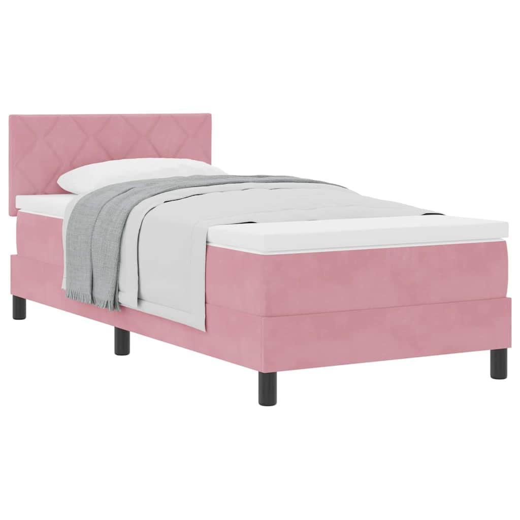 Boxspringbett mit Matratze mit Matratze Rosa 100 x 200 cm Stoff