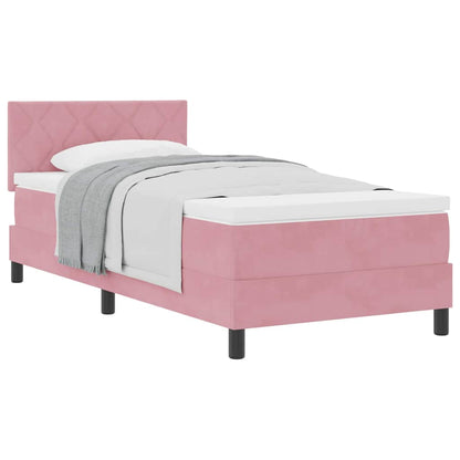 Boxspringbett mit Matratze mit Matratze Rosa 100 x 200 cm Stoff