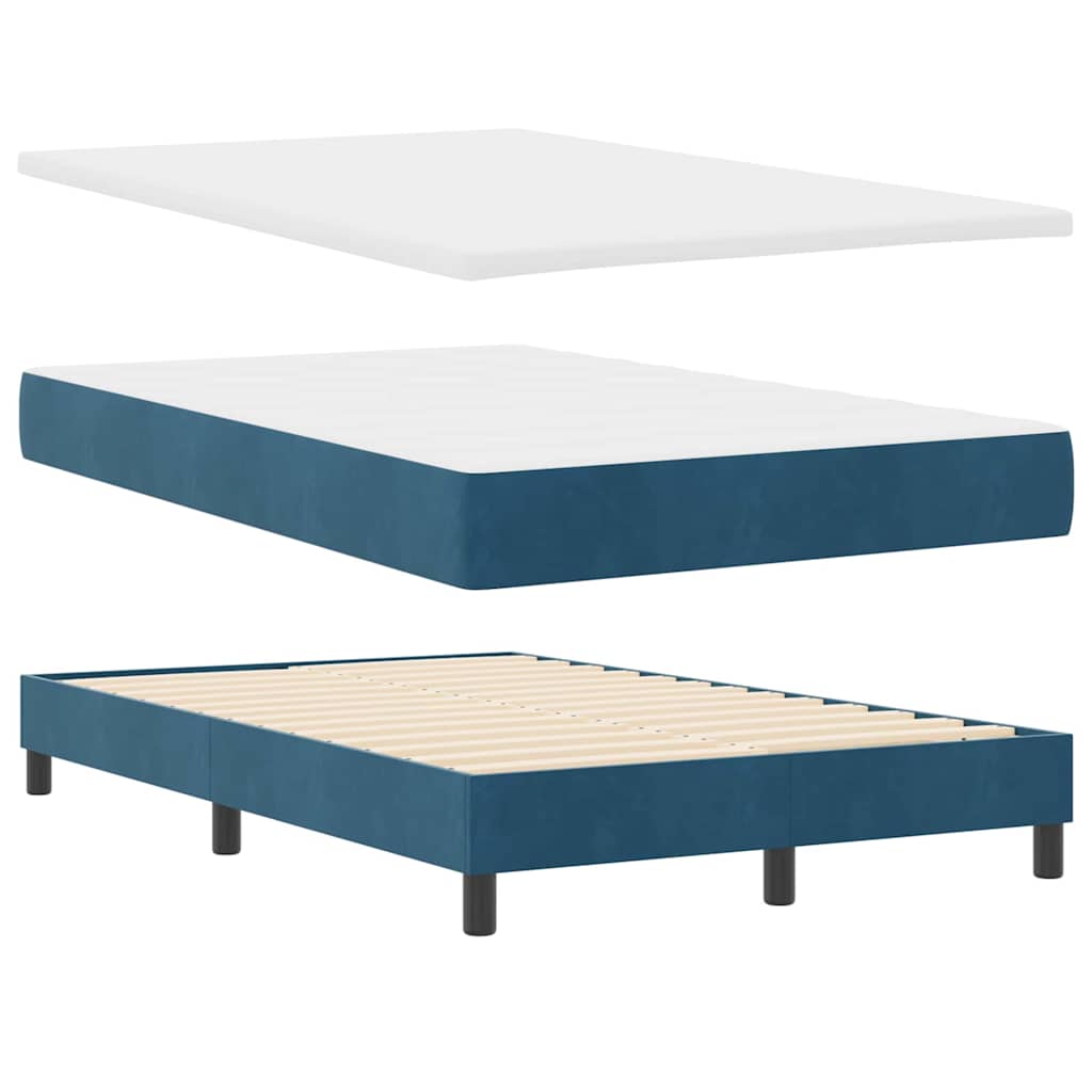 Boxspringbett mit Matratze Dunkelblau 120 x 190 cm Stoff