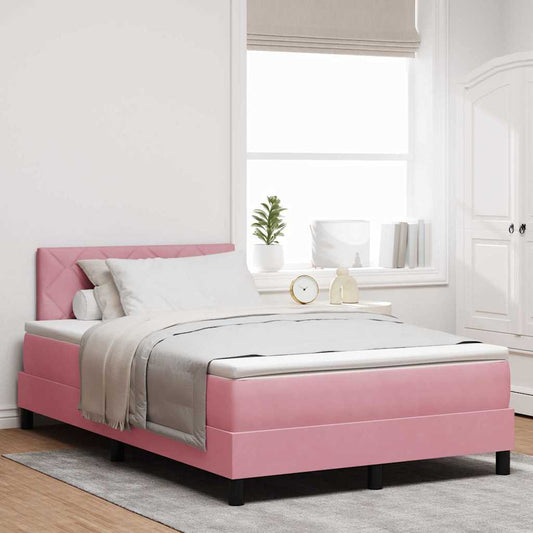 Boxspringbett mit Matratze mit Matratze Rosa 120 x 190 cm Stoff