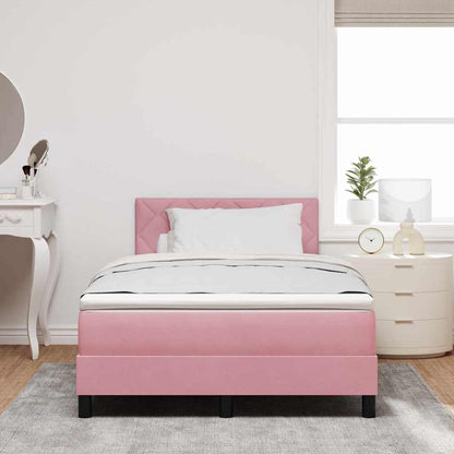 Boxspringbett mit Matratze mit Matratze Rosa 120 x 190 cm Stoff