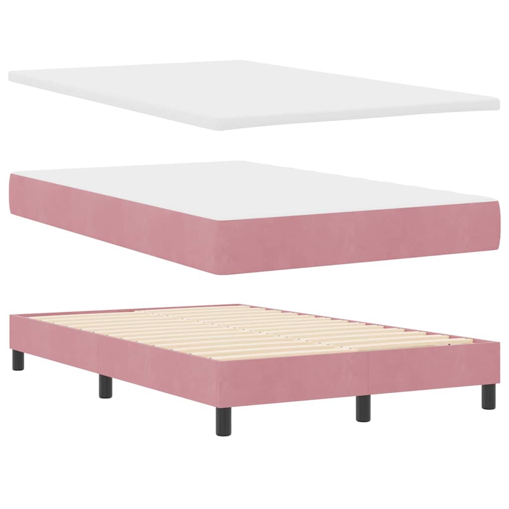Boxspringbett mit Matratze mit Matratze Rosa 120 x 190 cm Stoff