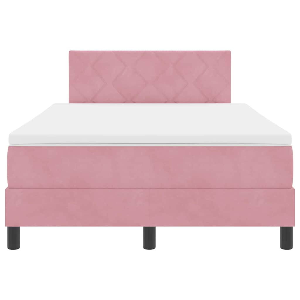 Boxspringbett mit Matratze mit Matratze Rosa 120 x 190 cm Stoff
