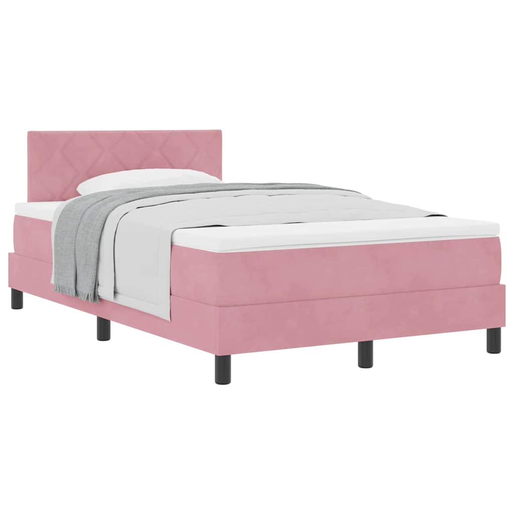 Boxspringbett mit Matratze mit Matratze Rosa 120 x 190 cm Stoff