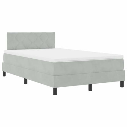 Boxspringbett mit Matratze Hellgrau 120 x 200 cm Stoff